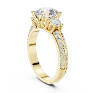 Luminary Round Brilliant Solitaire Three Stone Ring - Image 3