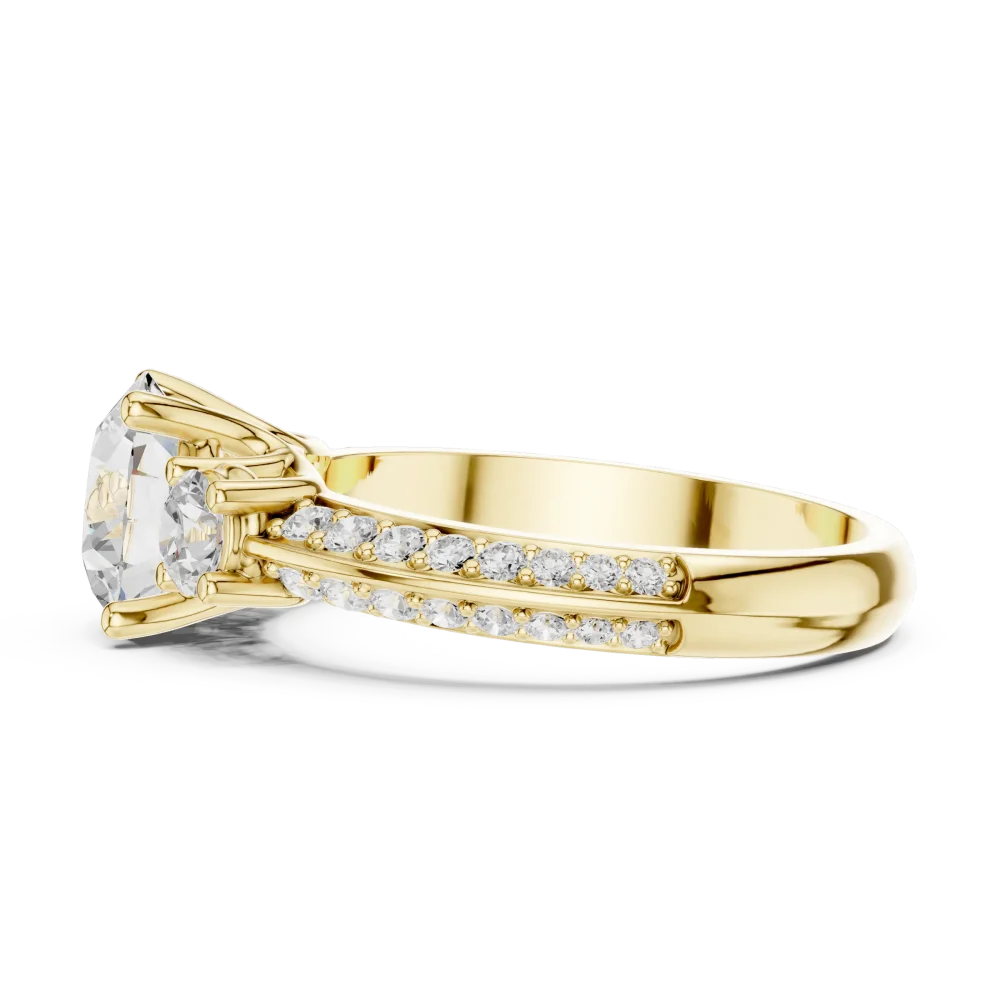 Luminary Round Brilliant Solitaire Three Stone Ring - Image 4