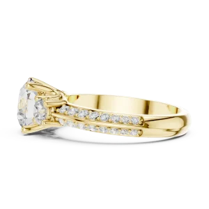 Luminary Round Brilliant Solitaire Three Stone Ring - Image 4