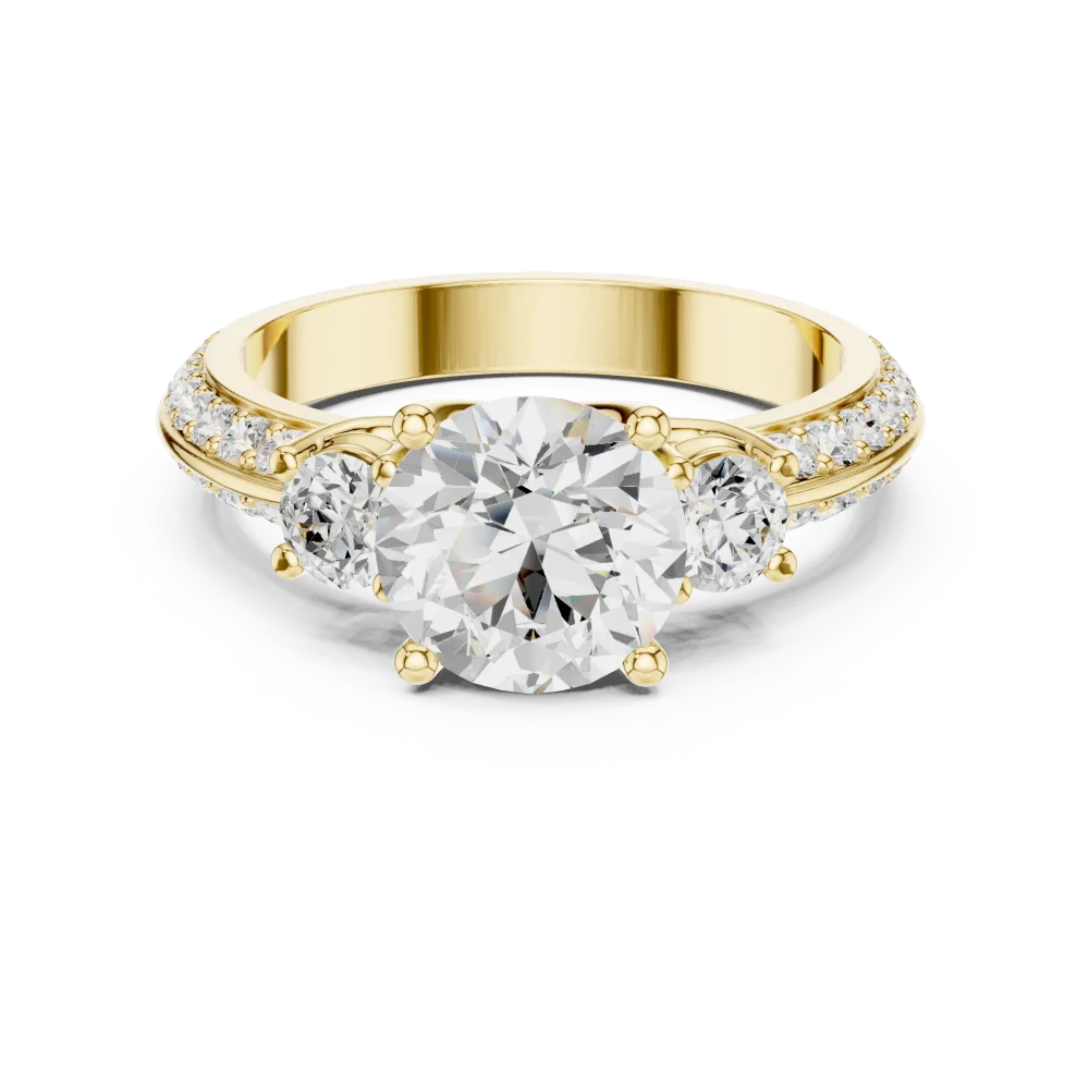 Luminary Round Brilliant Three-Stone Solitaire Engagement Ring - Image 2