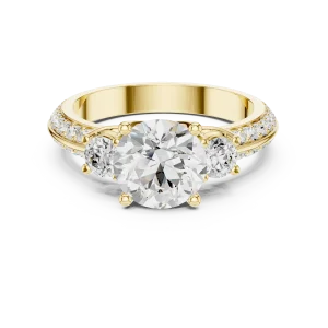 Luminary Round Brilliant Solitaire Three Stone Ring - Image 2