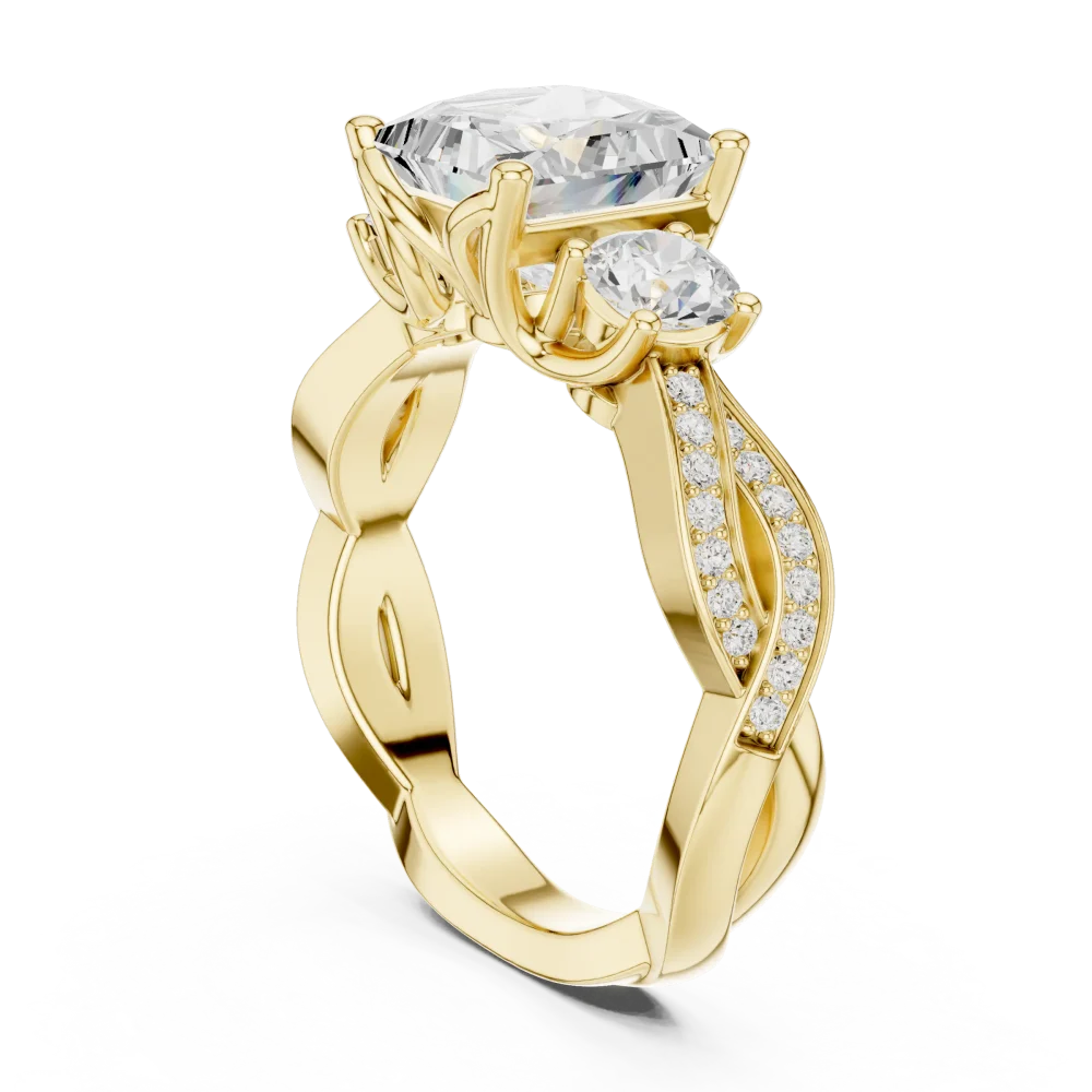 Luminary Princess Cut Three-Stone Solitaire Ring - Image 3