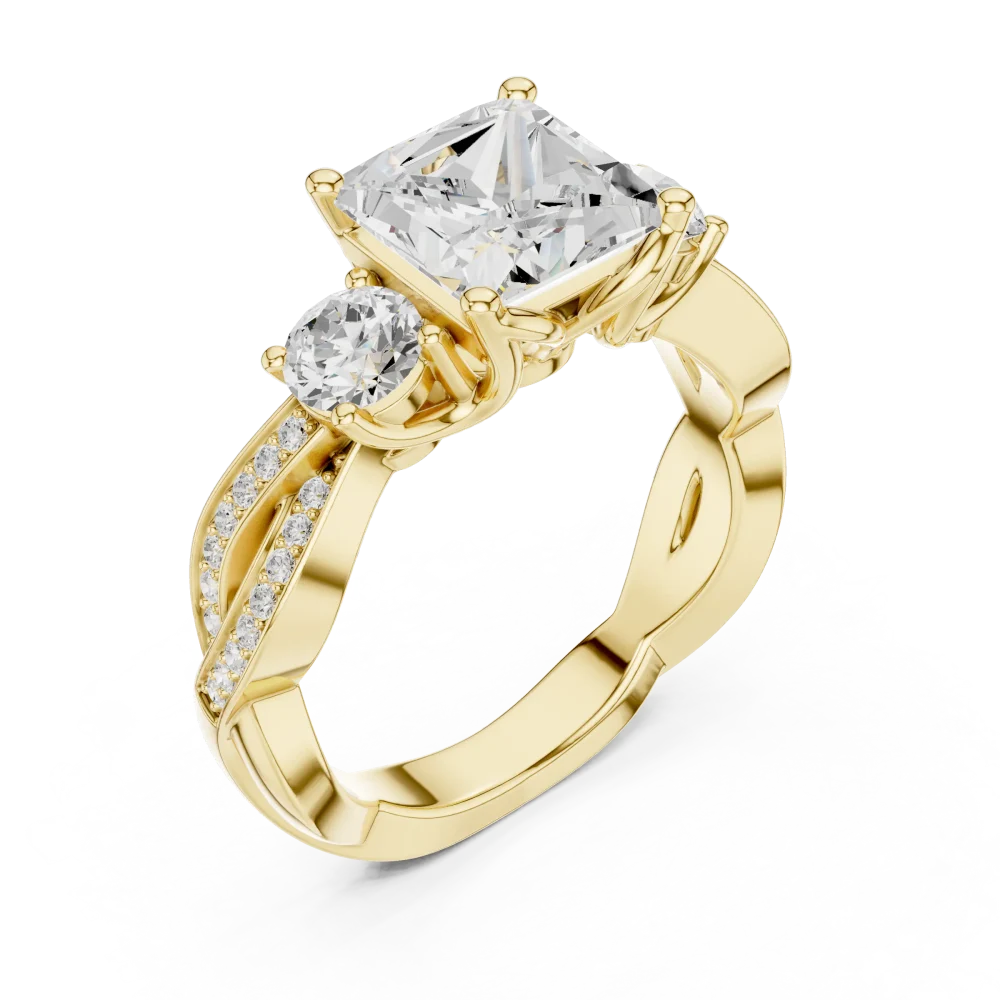 Discover the elegance of our princess-cut Solitaire ring, featuring brilliant-cut DIAMEUR diamonds. Elevate your collection with this sustainable masterpiece.