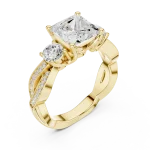 Luminary Princess Cut Three-Stone Solitaire Ring