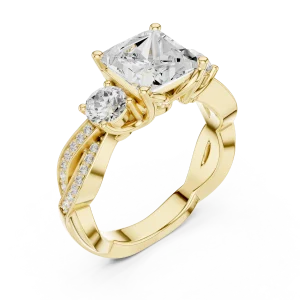 Luminary Princess Cut Three-Stone Solitaire Ring