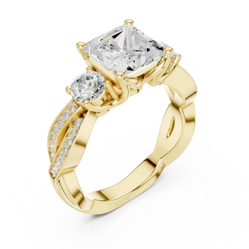 Luminary Princess Cut Three-Stone Solitaire Ring