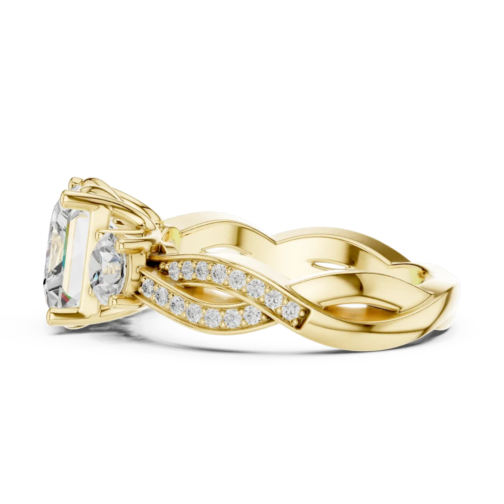 Luminary Princess Cut Three-Stone Solitaire Ring - Image 4