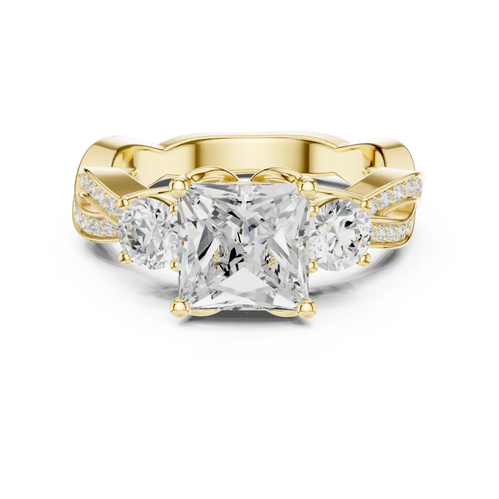 Luminary Princess Cut Three-Stone Solitaire Ring - Image 2
