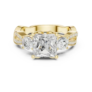 Luminary Princess Cut Three-Stone Solitaire Ring - Image 2