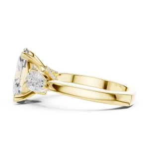 Ethereal Oval and Pear Three-Stone Solitaire Engagement Ring - Image 4