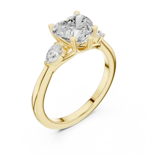 Ethereal Heart Solitaire Trilogy Diamond Ring