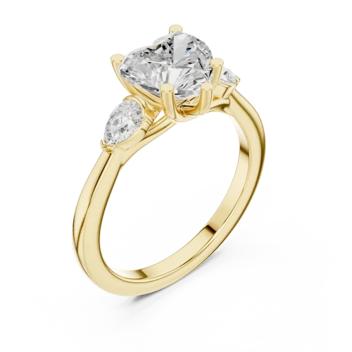 Ethereal Heart Solitaire Trilogy Diamond Ring