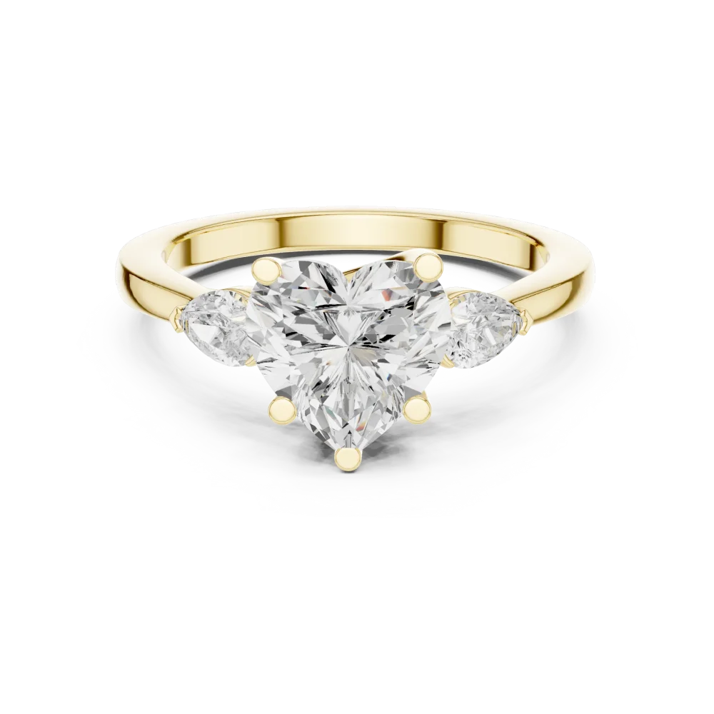 Ethereal Heart Solitaire Trilogy Diamond Ring - Image 2