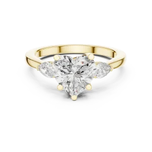 Ethereal Heart Solitaire Trilogy Diamond Ring - Image 2