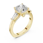 Luminary Cushion Cut Three-Stone Solitaire Engagement Ring