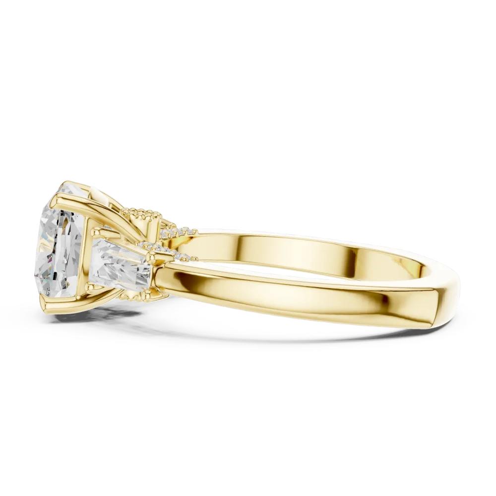 Luminary Cushion Cut Three-Stone Solitaire Engagement Ring - Image 4