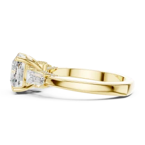 Luminary Cushion Cut Three-Stone Solitaire Engagement Ring - Image 4