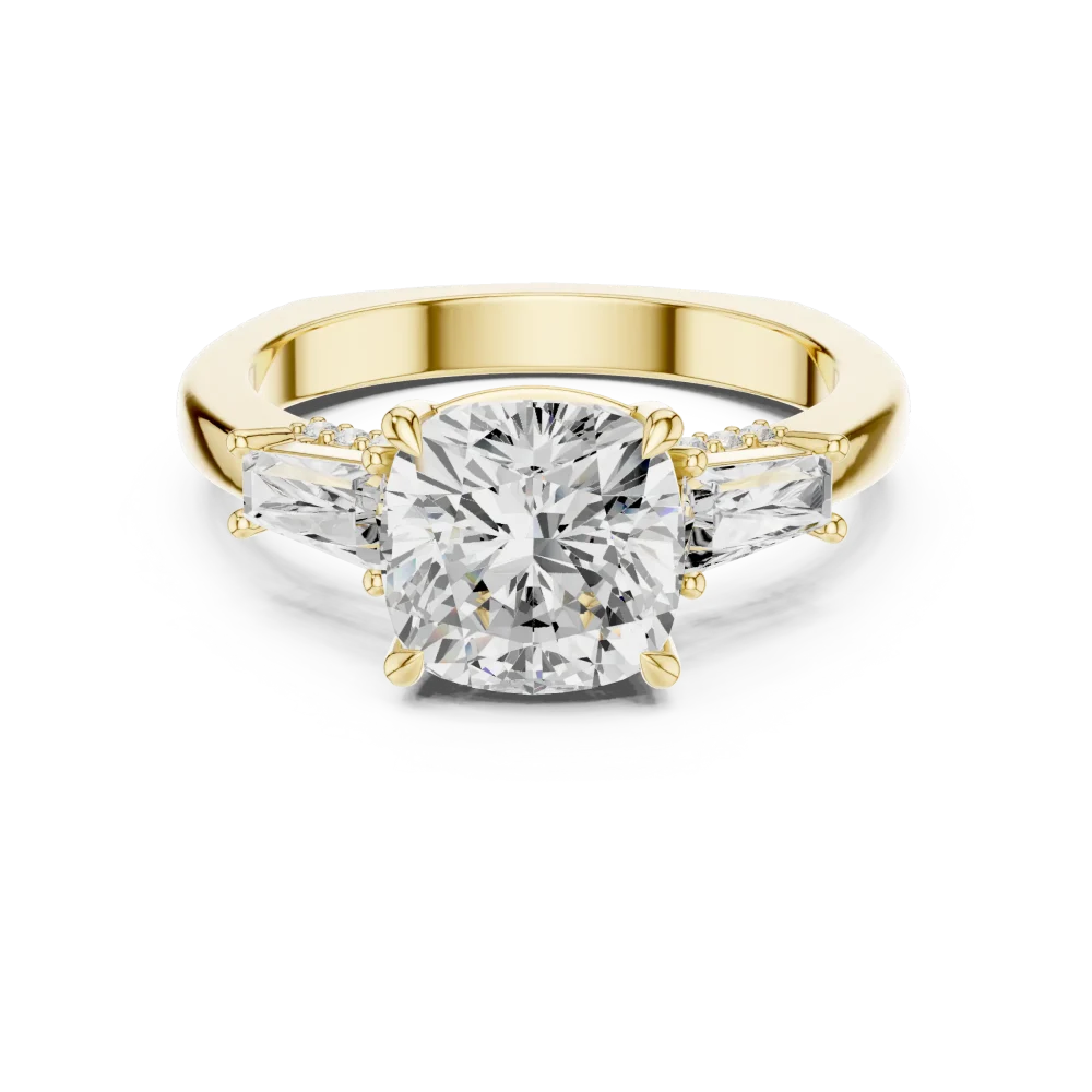 Luminary Cushion Cut Three-Stone Solitaire Engagement Ring - Image 2
