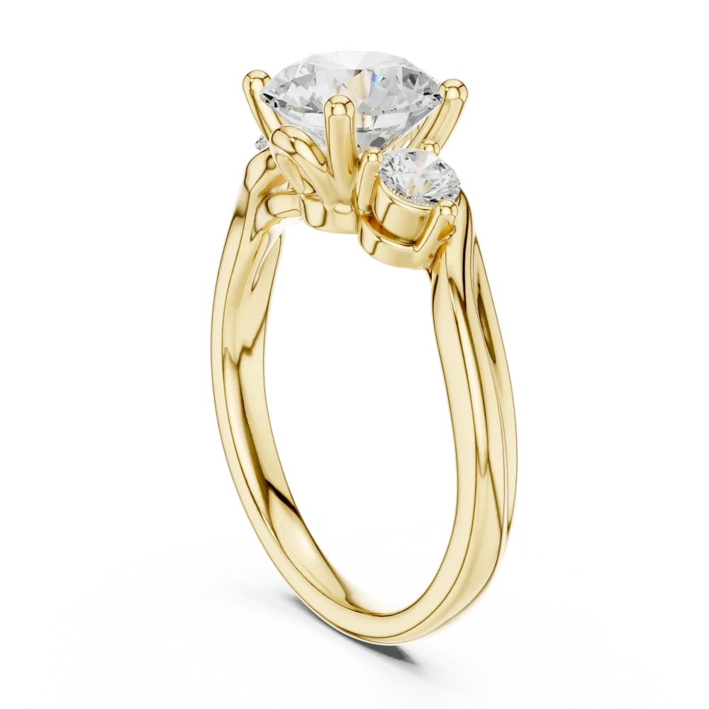 Ethereal Round Brilliant Three-Stone Solitaire Ring - Image 3