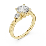 Ethereal Round Brilliant Three-Stone Solitaire Ring