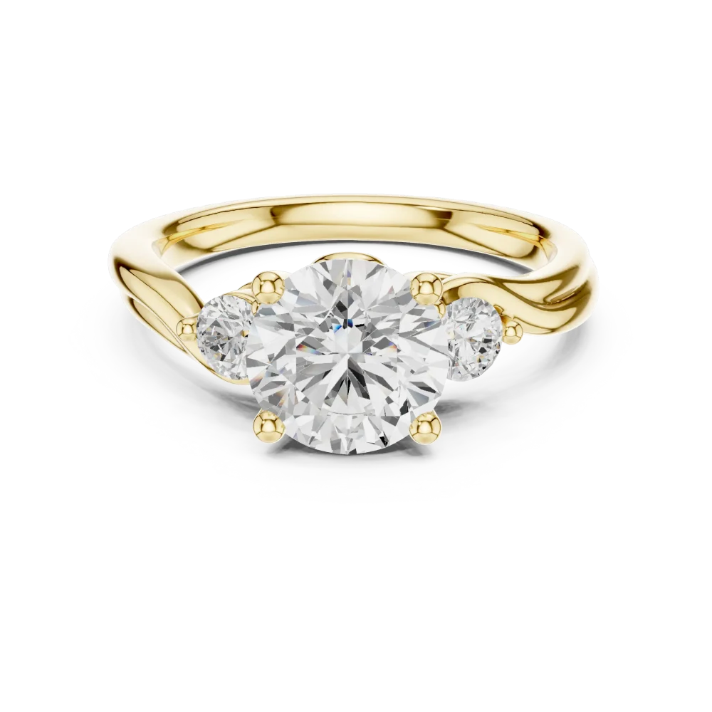 Ethereal Round Brilliant Three-Stone Solitaire Ring - Image 2