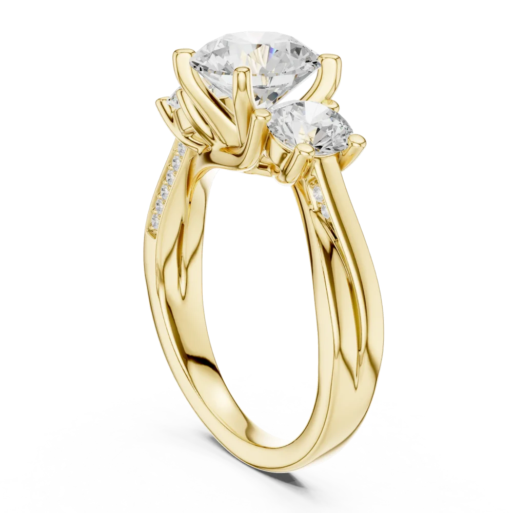 Ethereal Round Brilliant Three-Stone Solitaire Ring - Image 3