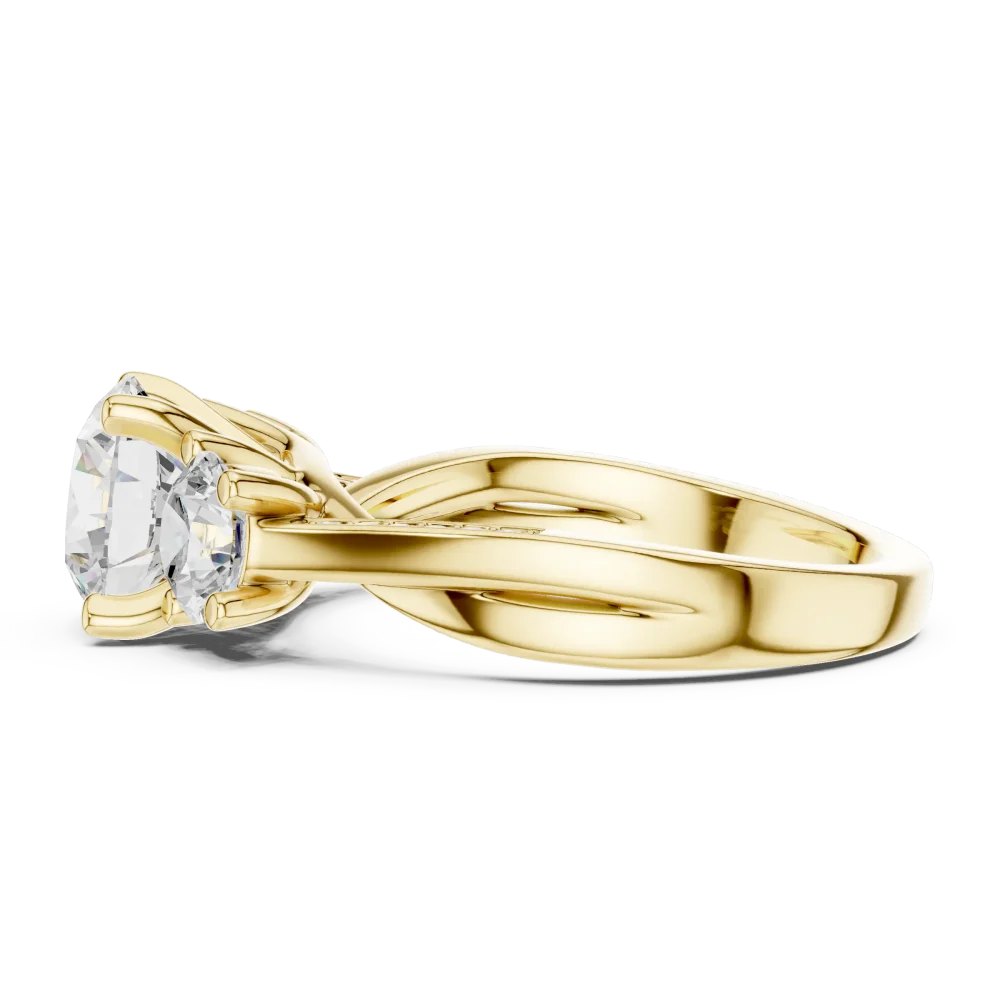 Ethereal Round Brilliant Three-Stone Solitaire Ring - Image 4