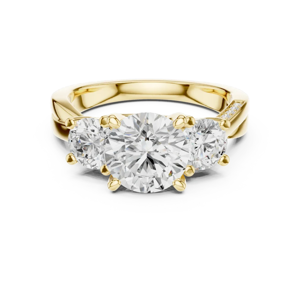 Ethereal Round Brilliant Three-Stone Solitaire Ring - Image 2
