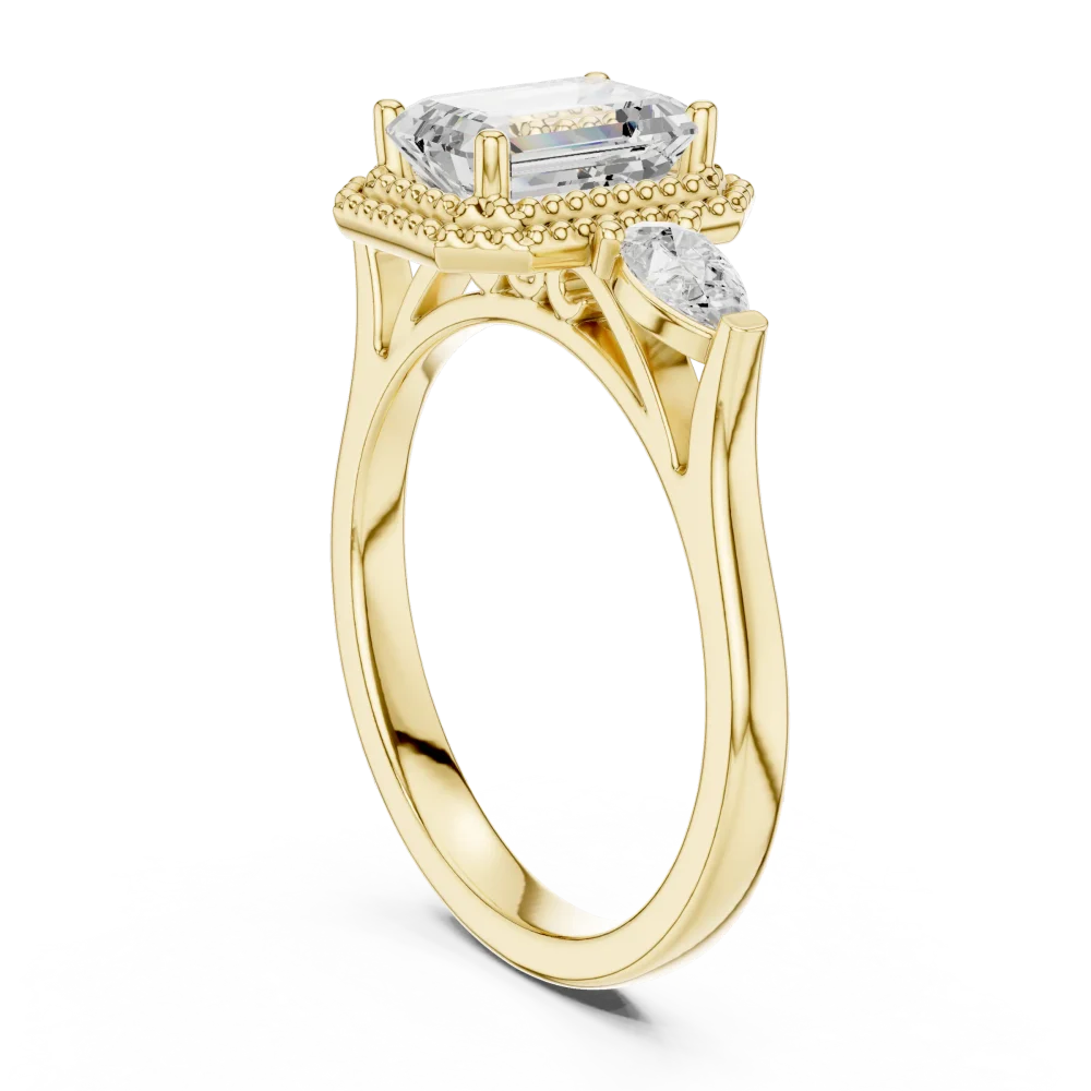 Luminary Emerald-Cut Three Stone Solitaire Ring - Image 3