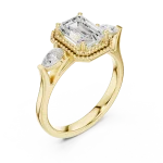 Luminary Emerald-Cut Three Stone Solitaire Ring