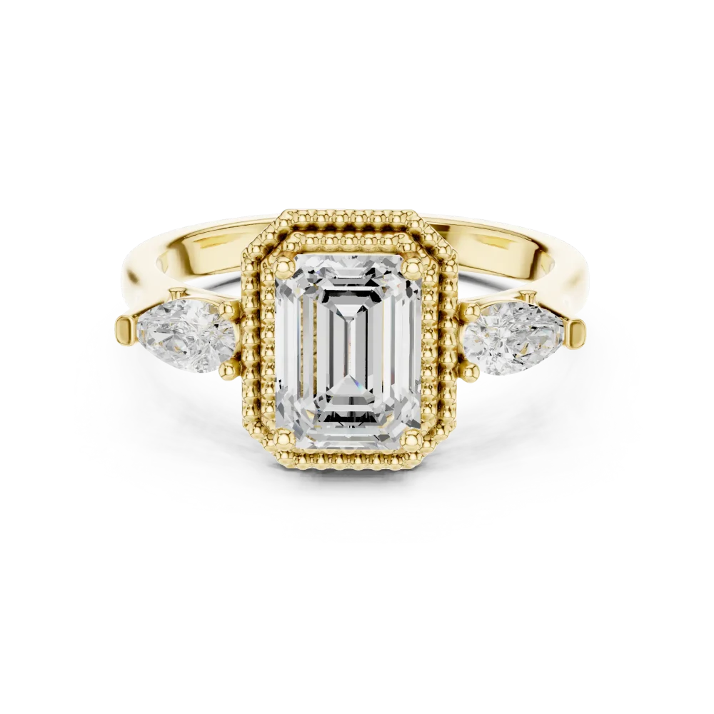 Luminary Emerald-Cut Three Stone Solitaire Ring - Image 2