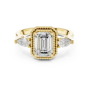 Luminary Emerald-Cut Three Stone Solitaire Ring - Image 2