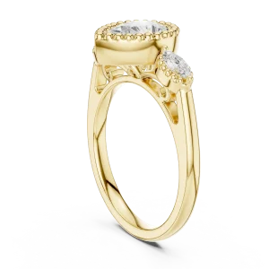 Ethereal Pear Cut Solitaire Three-Stone Statement Ring - Image 3