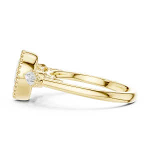 Ethereal Pear Cut Solitaire Three-Stone Statement Ring - Image 4