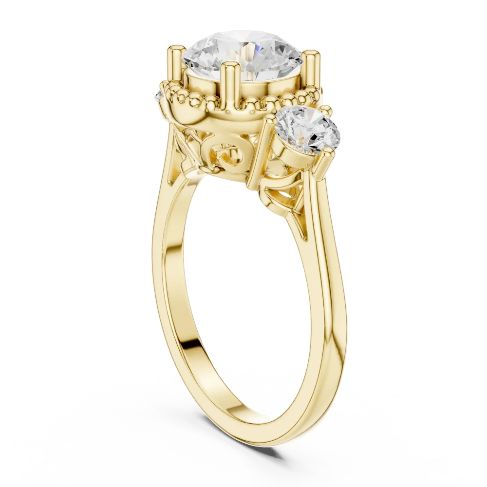 Ethereal Round Brilliant Three-Stone Solitaire Ring - Image 3
