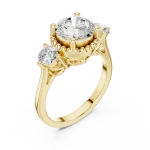Ethereal Round Brilliant Three-Stone Solitaire Ring