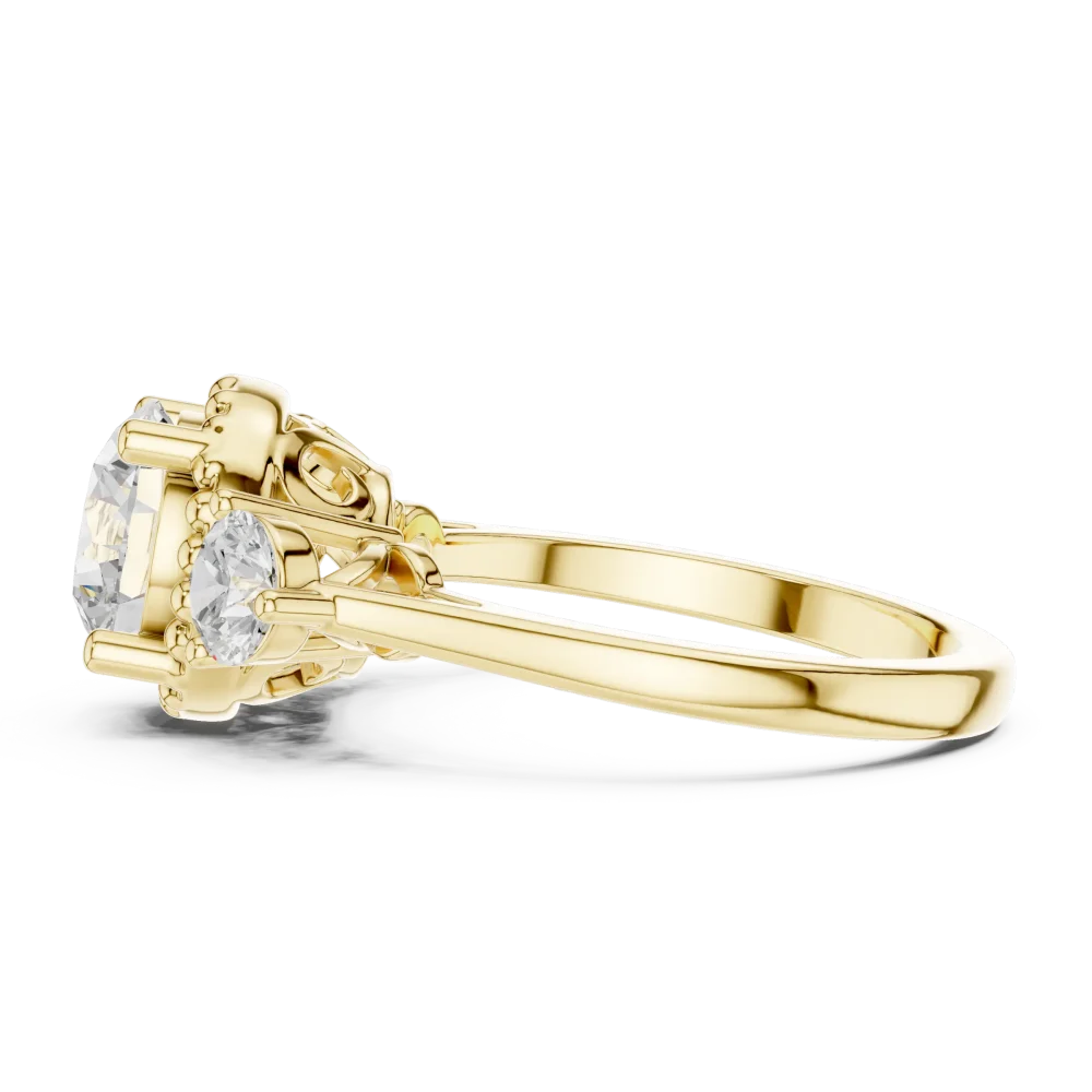 Ethereal Round Brilliant Three-Stone Solitaire Ring - Image 4