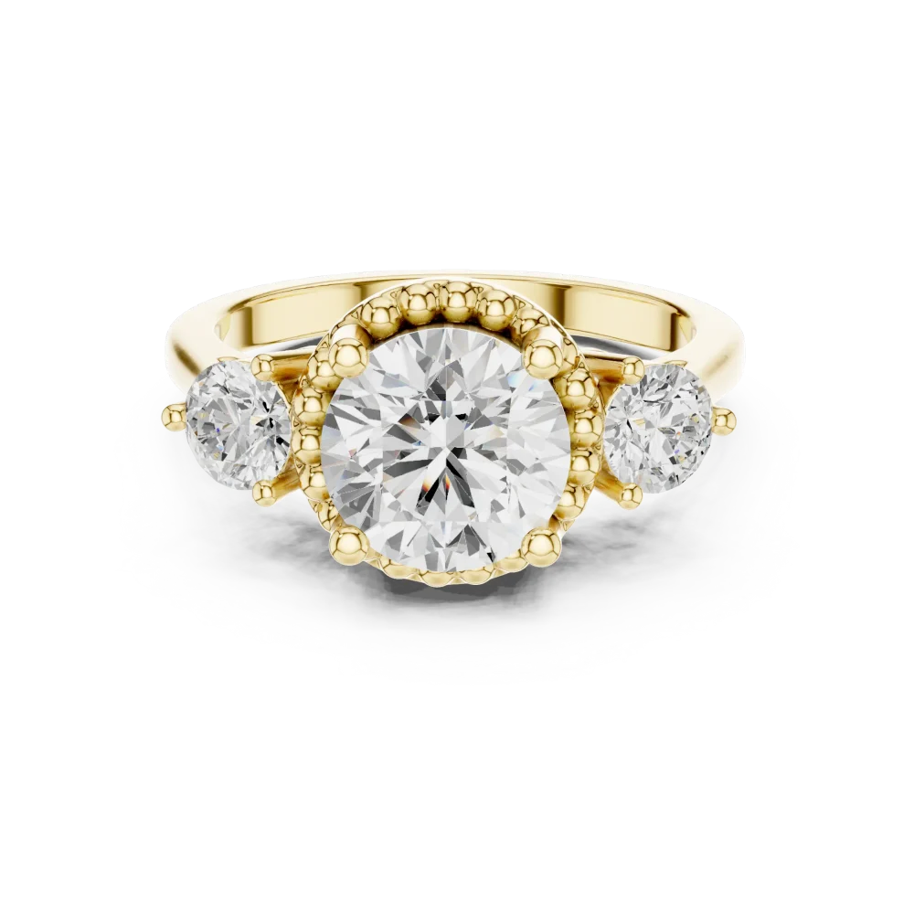 Ethereal Round Brilliant Three-Stone Solitaire Ring - Image 2