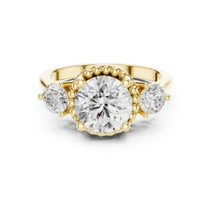 Ethereal Round Brilliant Three-Stone Solitaire Ring - Image 2