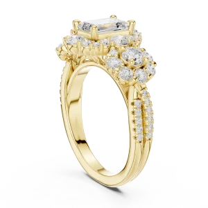 Luminary Emerald and Round Brilliant Cluster Ring - Image 3