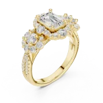Luminary Emerald and Round Brilliant Cluster Ring