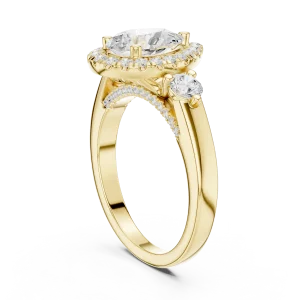 Ethereal Pear Cut Halo Solitaire Ring - Image 3