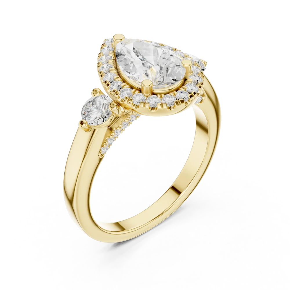 Discover the radiant beauty of this pear cut Solitaire ring, featuring a brilliant DIAMEUR lab-grown diamond. Elevate your collection today.