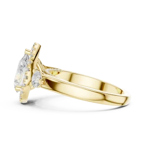 Ethereal Pear Cut Halo Solitaire Ring - Image 4