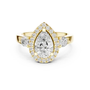 Ethereal Pear Cut Halo Solitaire Ring - Image 2