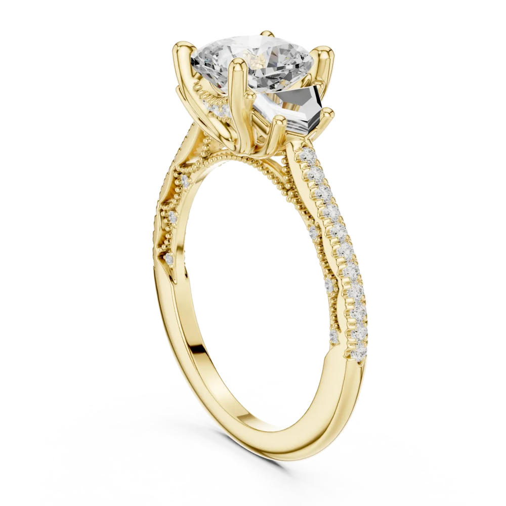 Ethereal Cushion Cut Architectural Solitaire Ring - Image 3