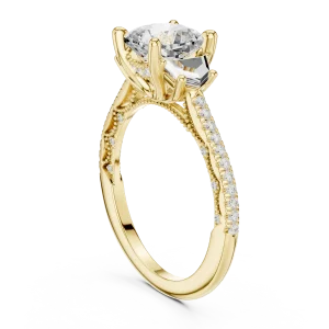 Ethereal Cushion Cut Architectural Solitaire Ring - Image 3