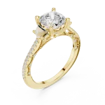 Ethereal Cushion Cut Architectural Solitaire Ring