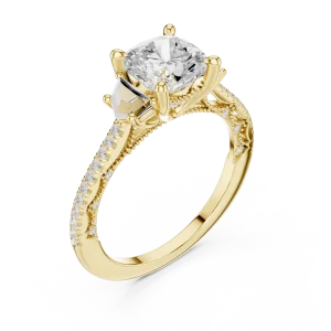 Ethereal Cushion Cut Architectural Solitaire Ring