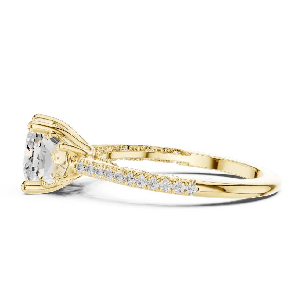 Ethereal Cushion Cut Architectural Solitaire Ring - Image 4